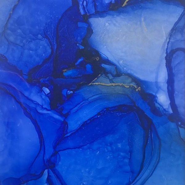 alcohol ink art blue 1 by Ludwina Dautovic